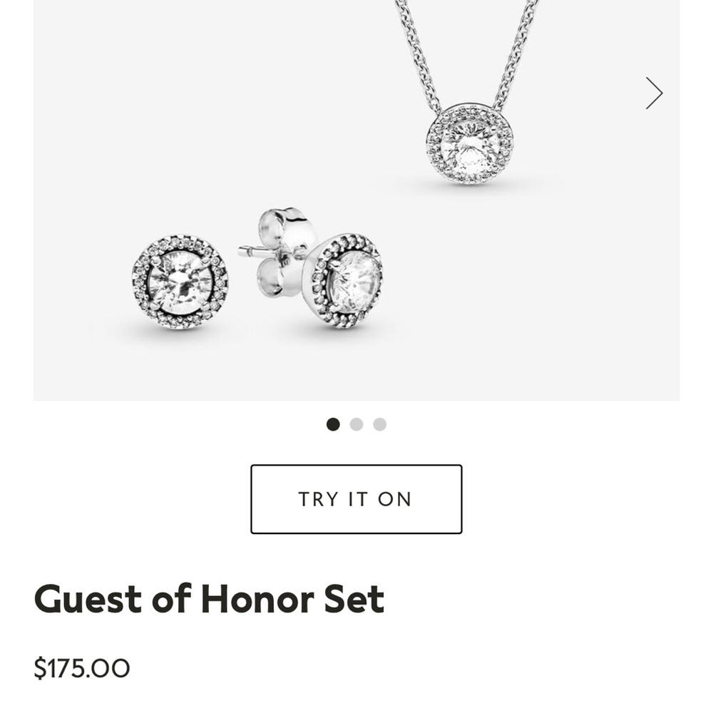 USED-Pandora Guest of Honor Necklace & Earring Set